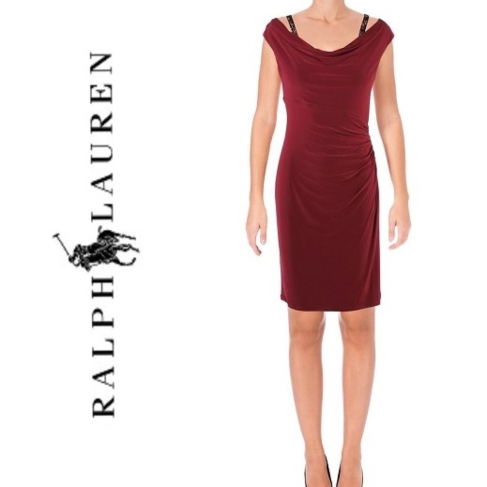 NWT RALPH LAUREN Ruby Ruched Jersey Work Dress - Picture 1 of 8